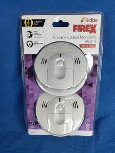 lot 36 image: Kidde Firex Battery Operated Combination Smoke and Carbon Monoxide Detector with Ionization Sensor and Voice Alarm (2-Pack)