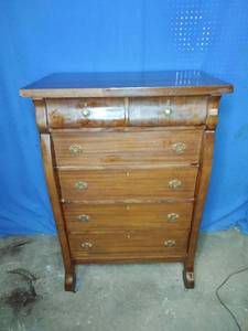 lot 43 image: Antique High Boy Dresser 32 x 48 x 20 