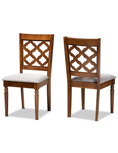lot 59 image: Baxton Studio Ramiro Ladder Back Upholstered Dining Chairs - 2-Pc. Set