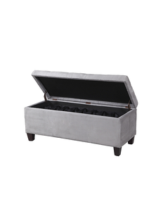 lot 67 image: Carmen Shoe Storage Ottoman 48W x 20D x 20H, Gray