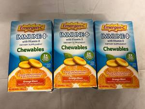 3 Packs of Emergen-C Vitamin D Chewables