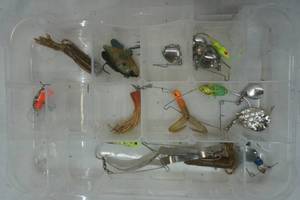 lot 97 image: fishing tackle and box