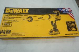 lot 126 image: NEW IN BOX DeWalt Adhesive Gun with battery and charger