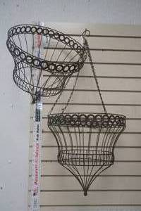 lot 144 image: hanging plant baskets- metal, 2ct
