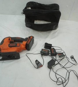 lot 147 image: Black & Decker jigsaw and battery and adapters with bag
