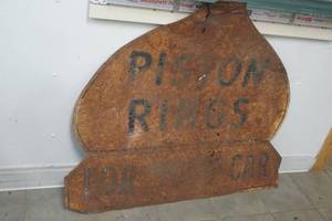 lot 187 image: rusty tin sign 4x40