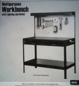 lot 196 image: Workbench  with lighting and outlet, stock picture