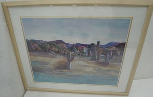 lot 197 image: Redmond Somers Cactus Valley print 29.5x24