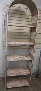 lot 198 image: Wicker arch shelf 6.5x2 5 removable shelves.