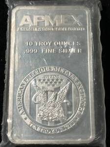 lot 03 image: 10 TROY OZ .999 FINE SILVER APMEX BAR