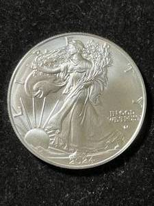 lot 21 image: 2024 AMERICAN SILVER EAGLE 1 TROY OZ .999 FINE SILVER