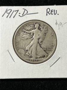 lot 24 image: 1917-D US WALKING LIBERTY HALF DOLLAR
