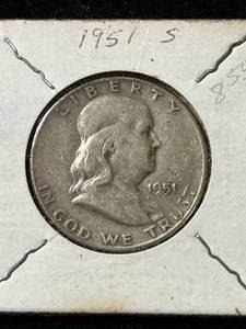 lot 28 image: 1951-S US FRANKLIN HALF DOLLAR