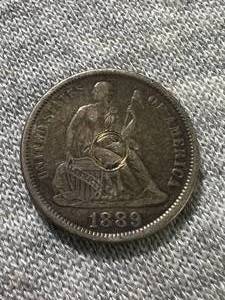 lot 30 image: 1889 US SEATED LIBERTY DIME