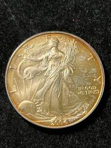 lot 43 image: 2004 AMERICAN SILVER EAGLE 1 TROY OZ .999 FINE SILVER