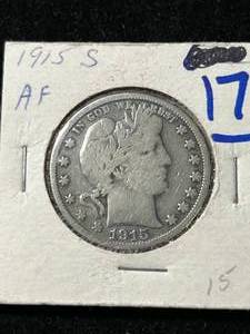 lot 46 image: 1915-S US BARBER HALF DOLLAR