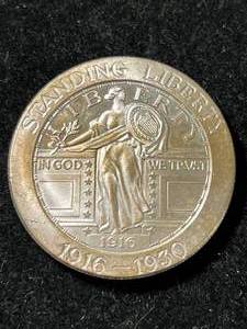 lot 55 image: 1 TROY OZ .999 FINE SILVER STANDING LIBERTY ROUND