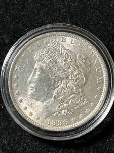 lot 68 image: 1896 US MORGAN SILVER DOLLAR UNC IN AIRTITE