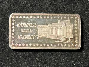 lot 80 image: 1 TROY OZ .999 FINE SILVER ANNAPOLIS NAVAL ACADEMY BAR