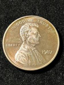 lot 88 image: 1 TROY OZ .999 FINE SILVER 1987 WHEAT CENT ROUND