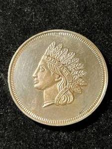 lot 92 image: 1 TROY OZ .999 FINE SILVER INDIAN HEAD CENT ROUND