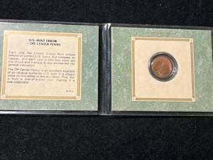 lot 96 image: US MINT ERROR OFF CENTERED PENNY