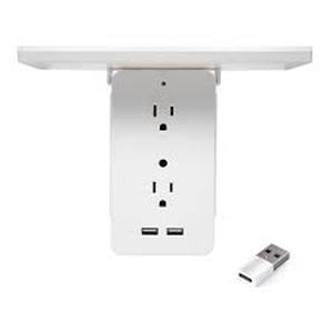 lot 14 image: Lot of 6-Outlet Cordless Wall Extender with 2-USB Ports and 1-USBC Adapter  Customer Returns See Pictures