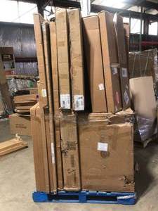 lot 6 image: Pallet of Assorted  Furniture, Shelving, and misc  Items some May be Missing Pieces Various Models and Conditions  Customer Returns See Pictures