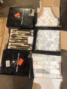 lot 7 image: Lot of Assorted Ceramic Tiles Various Models and Conditions  Customer Returns See Pictures