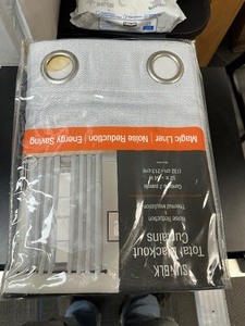 lot 90 image: New 2 Pack of Sublk Total Blackouyt Curtains - Everly Silver