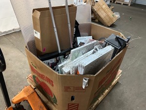 lot 128 image: Pallet Of Misc Customer Returns Inlcuding Sharper Image Massagers, Desk Floor Mat, Reading Glasses, Faucet  More - Untested