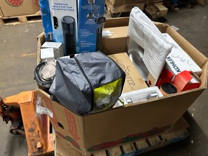 lot 129 image: Pallet Of Misc Customer Returns Inlcuding Kohler C3 Bidet, Sink, Tent, Moen Bidet, Fans & More  - Untested