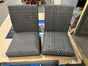 lot 138 image: 2 Agio High Wicker Dining Chairs - Chair Replacement Wicker Backs  Seats - No Chair Base Included