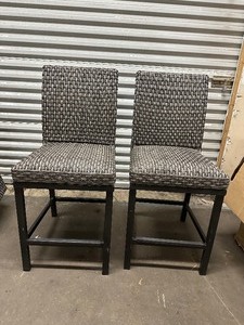 lot 137 image: 2 Agio High Wicker Dining Chairs