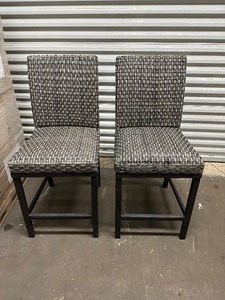 lot 136 image: 2 Agio High Wicker Dining Chairs