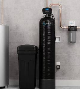 lot 6 image: AQUASURE Harmony Series 40,000 Grain Digital Metered Water Softener Model As-HS40D - Retail $539