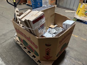 lot 174 image: Pallet of New  Open Box  Untested  Damaged Items - Swim Goggles  Tower Fans  Faucet  Reading Glasses  Koher Shower Heads