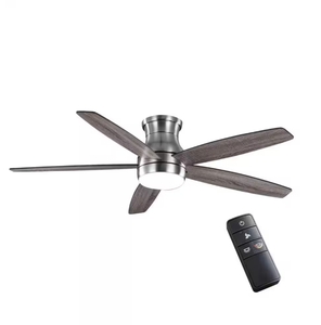 lot 168 image: new Home Decorators Collection Ashby Park 60 in. White Color Changing Integrated LED Brushed Nickel Ceiling Fan with Light Kit and Remote Control
