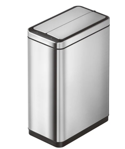 lot 161 image: New EKO Deluxe Phantom 45 Liter  11.8 Gallon Touchless Motion Sensor Trash Can, 50 Liter Vertical, Brushed Stainless Steel Finish