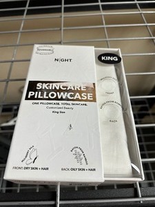 lot 188 image: Night Mulberry Silk  Bamboo Dual Sided Skincare Pillow Case - King Size White