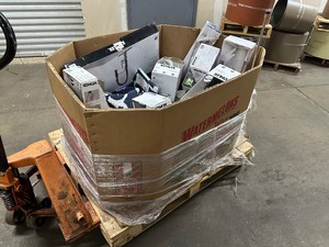 lot 216 image: Pallet of Untested Customer Returns Including Kohler Shower Heads, Faucet, Hardware, Everbilt Pump, Sharper Image Massager  More