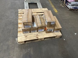 lot 217 image: QTY 70  7 Boxes Of Plumbing Lines 96 Length Stainless Steel Braded 14 x 14 Connections - Retail $1609