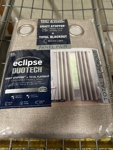 lot 227 image: New 2 Pack of Eclipse DuoTech Total Blackout Curtains 52x84 Each Maddox Linen