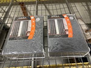 lot 230 image: 2 New 2 Packs (4 Curtains Total) of Sun blk Total Blackout Curtains - Curtain Panels Both 52 x 84 Bradley Grey