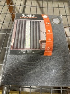 lot 231 image: New 2 Pack of Sun blk Total Blackout Curtains - Curtain Panels Both 52 x 84 Bradley Grey