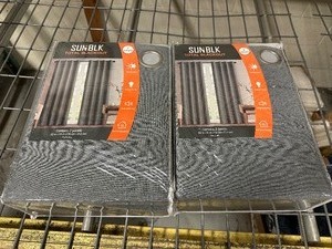 lot 235 image: 2 New 2 Packs (4 Curtains Total) of Sun blk Total Blackout Curtains - Curtain Panels Both 52 x 84 Bradley Grey