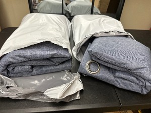 lot 254 image: 2 New 2 Packs ( 4 Total Curtain Panels ) CC - Pratt 50 x 84 Per Panel Navy Blue