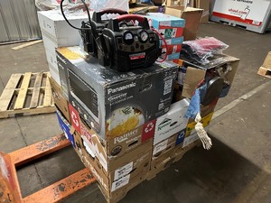 lot 309 image: Pallet of Misc Customer Returns Feit Floodlight Cameras  Auto Parts  Skeletons - Damaged, Missing Parts,  Untested