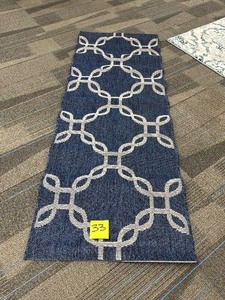 lot 348 image: New Gertmenian Studio By Brown Jordan 26 x 72 Indoor  Outdoor Runner Rug - Marked # 33