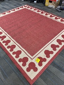 lot 350 image: New Gertmenian Disney Mickey Mouse 7 10 x 10 Indoor  Outdoor Rug - Marked # 35 (Retail $208)